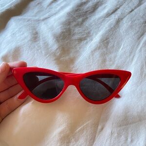 Red Cat-Eye Sunglasses